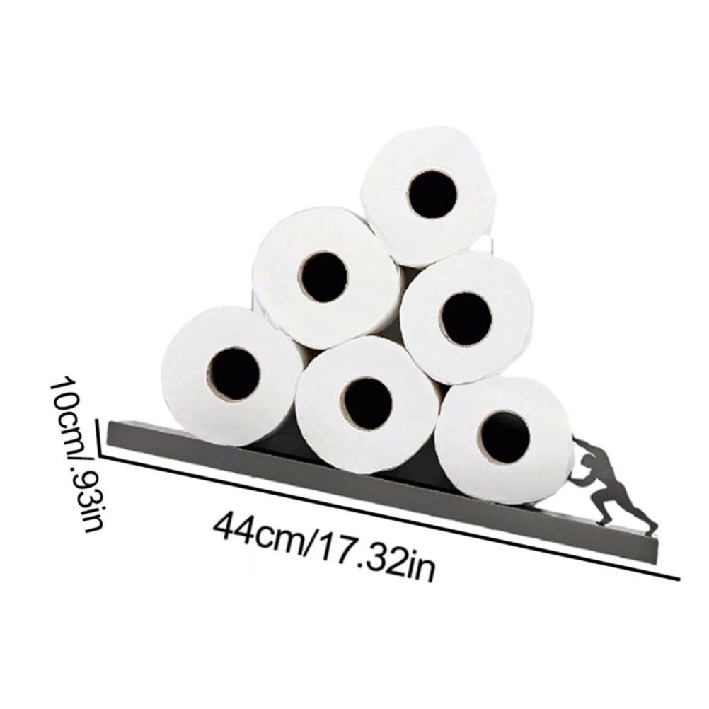 Floating Shelf Toilet Paper Holder Modern Wall Mount Organizer for Rolls Tissues Valentine's Day Gift - Image 2
