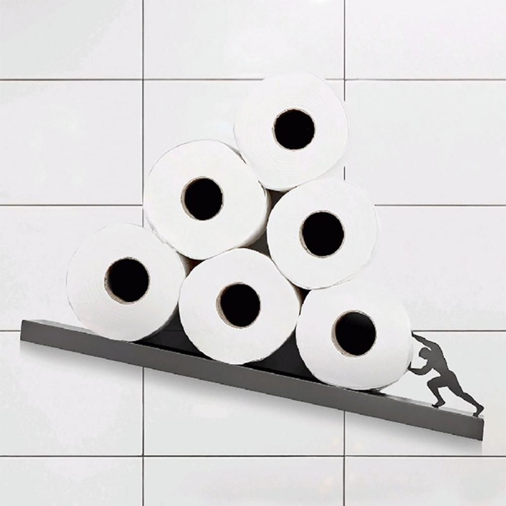Floating Shelf Toilet Paper Holder Modern Wall Mount Organizer for Rolls Tissues Valentine's Day Gift - Image 4