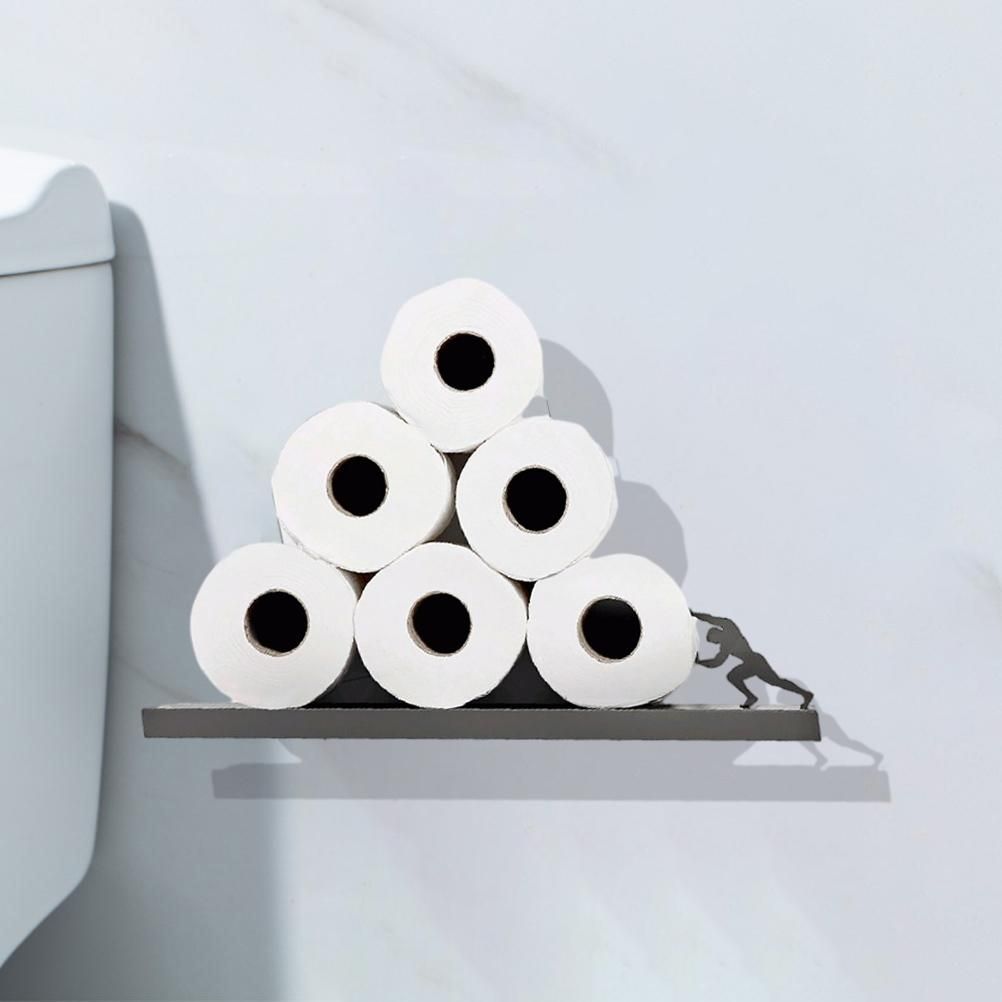 Floating Shelf Toilet Paper Holder Modern Wall Mount Organizer for Rolls Tissues Valentine's Day Gift - Image 8