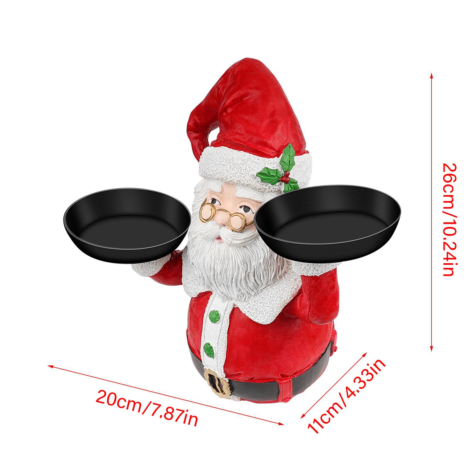 Christmas Snowman Treats Holder Santa Holding Tray Fruit Bowl Rack Resin Home Party Food Snack Storage Rack - Image 2