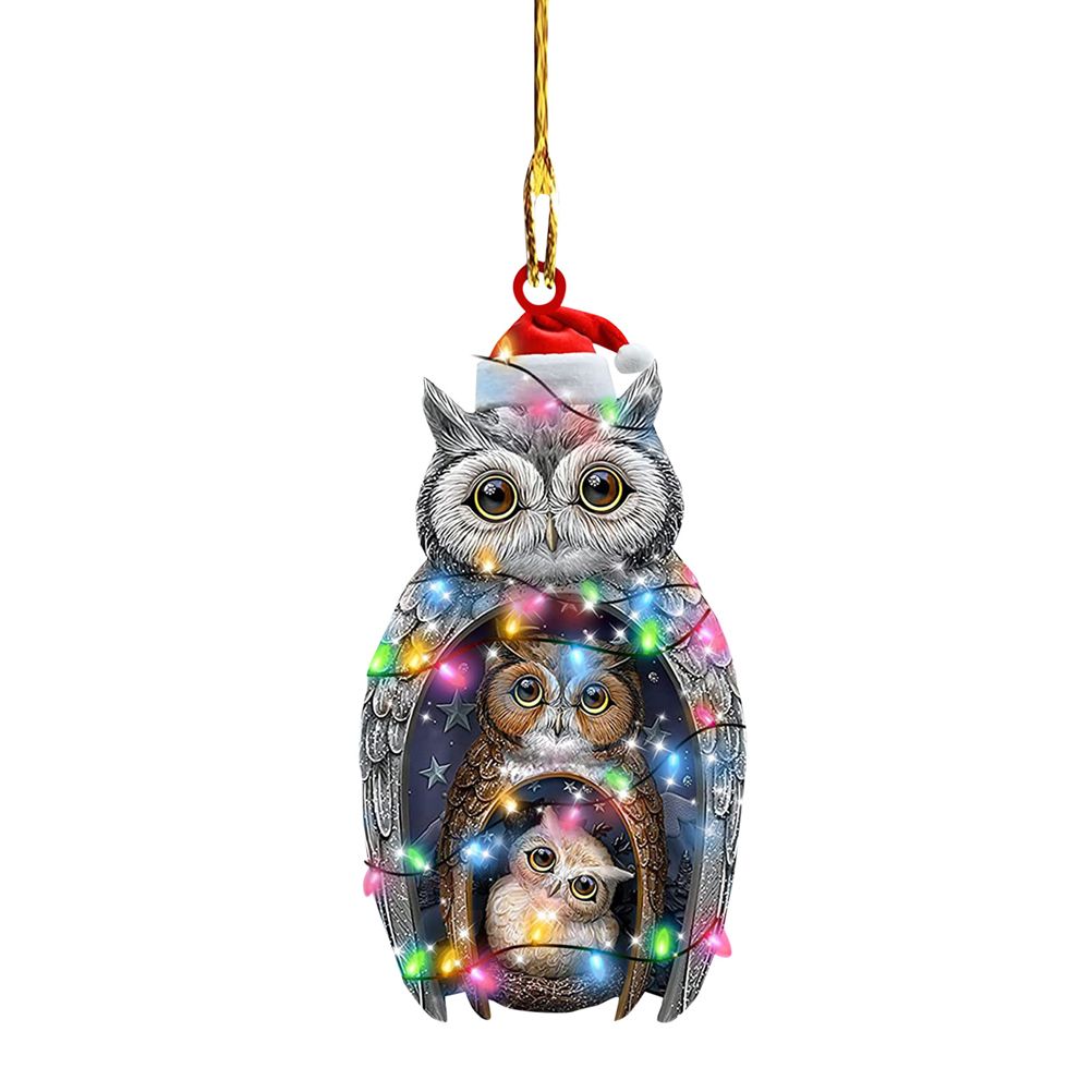 Christmas Pendant Chicken with Hat Scarf Christmas Tree Hanging Ornament Holiday Party Decoration - Image 1