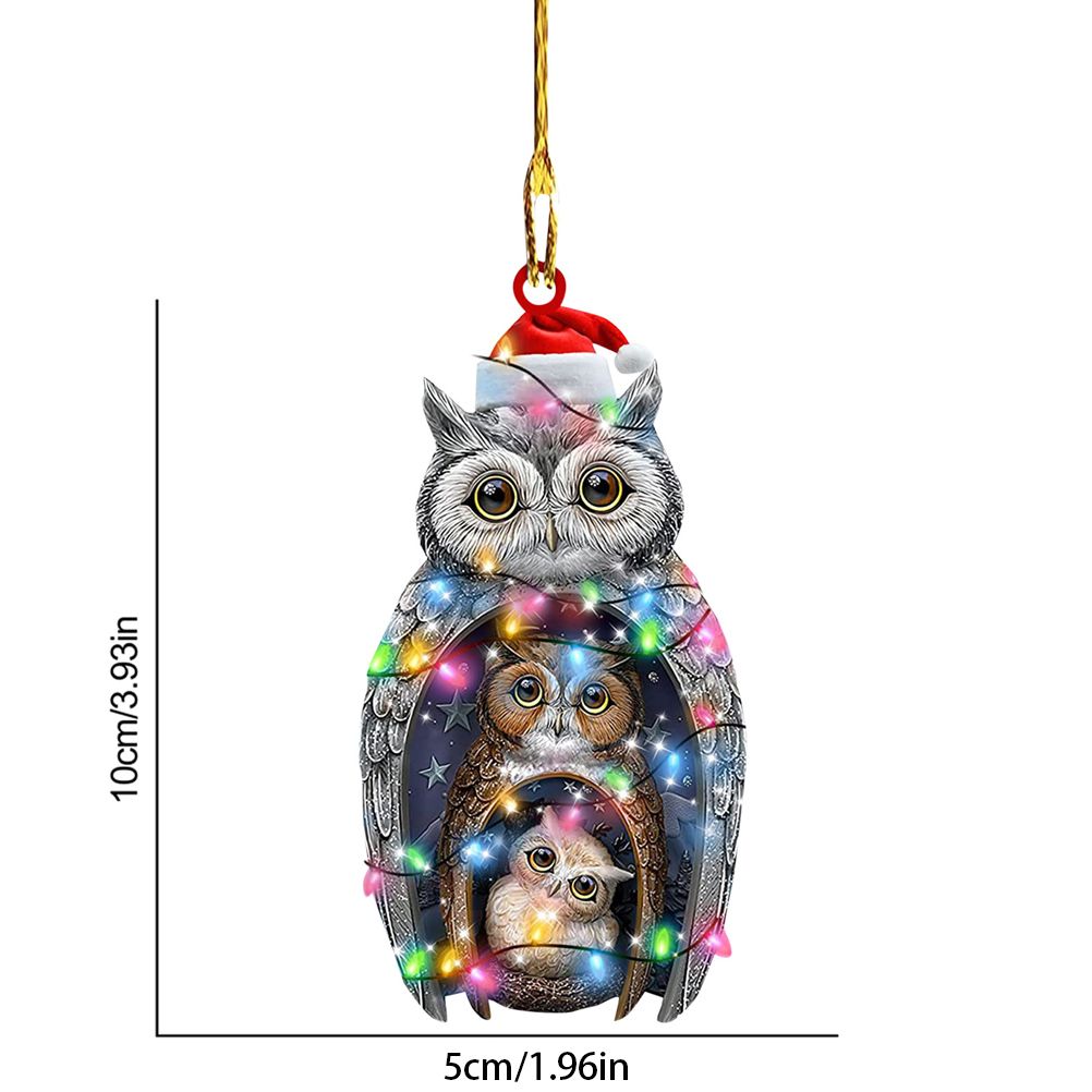 Christmas Pendant Chicken with Hat Scarf Christmas Tree Hanging Ornament Holiday Party Decoration - Image 2
