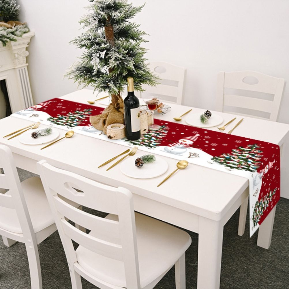 Christmas Gnome Table Runner Dwarf Striped Cotton and Linen Tablecloth Christmas Decoration for Dining Table and Coffee Table - Image 6