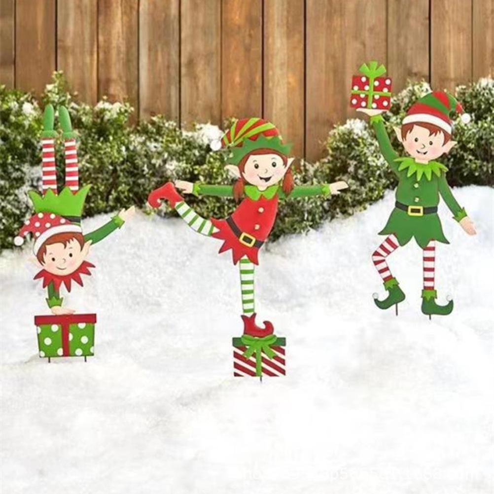 Christmas Elf Garden Stake Christmas Metal Gnome Yard Stake Wrought Iron Elf Ornament Yard Signs Decor Outdoor Holiday Decoration - Image 6