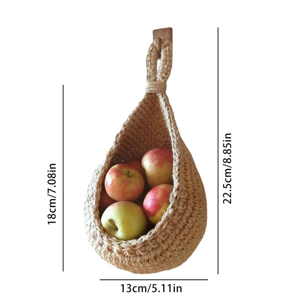 Hanging Wall Vegetable Fruit Basket Kitchen Hanging Storage Farm House Basket Bohemian Handwoven Wall Mount Fruit Veggie Basket - Image 7