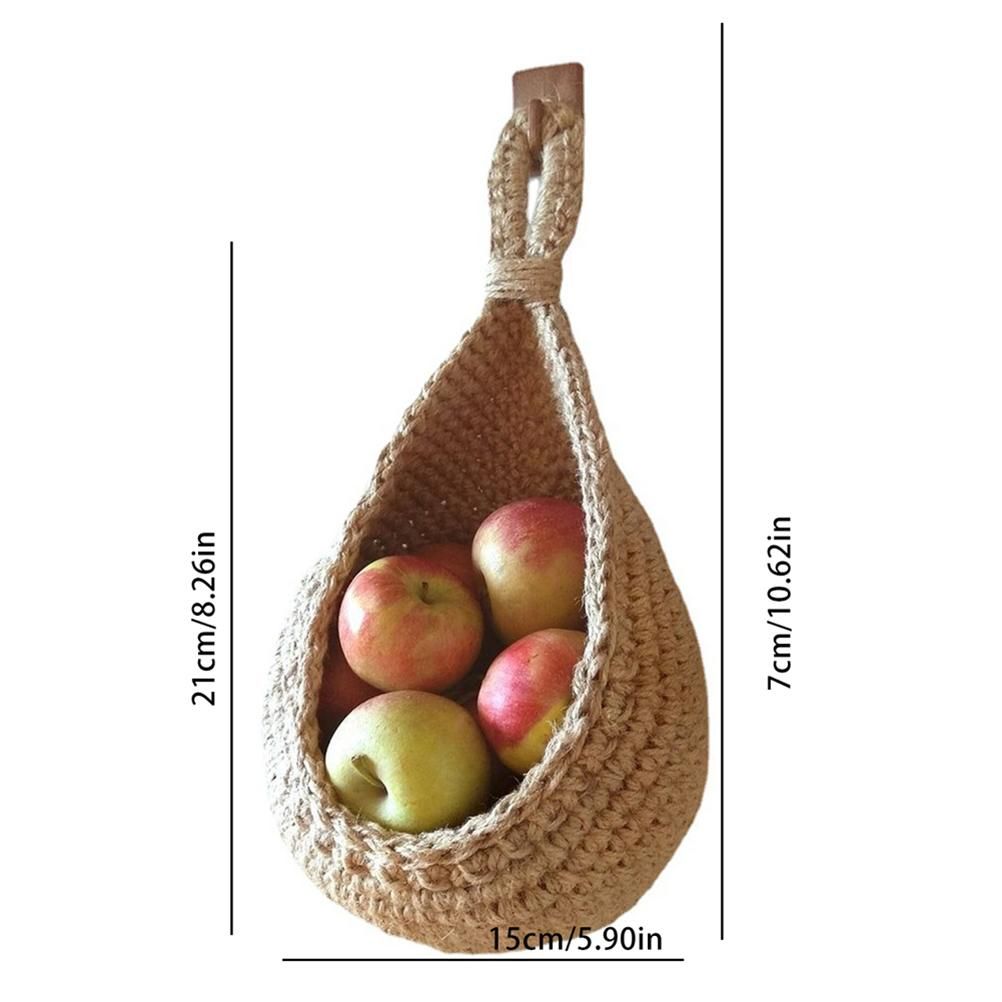 Hanging Wall Vegetable Fruit Basket Kitchen Hanging Storage Farm House Basket Bohemian Handwoven Wall Mount Fruit Veggie Basket - Image 8