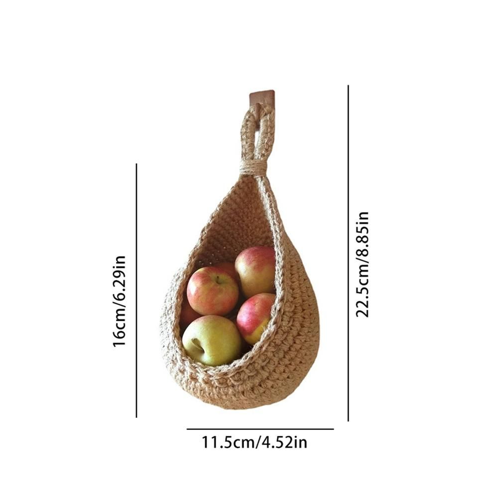 Hanging Wall Vegetable Fruit Basket Kitchen Hanging Storage Farm House Basket Bohemian Handwoven Wall Mount Fruit Veggie Basket - Image 4