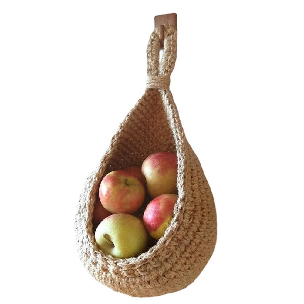 Hanging Wall Vegetable Fruit Basket Kitchen Hanging Storage Farm House Basket Bohemian Handwoven Wall Mount Fruit Veggie Basket - Image 6