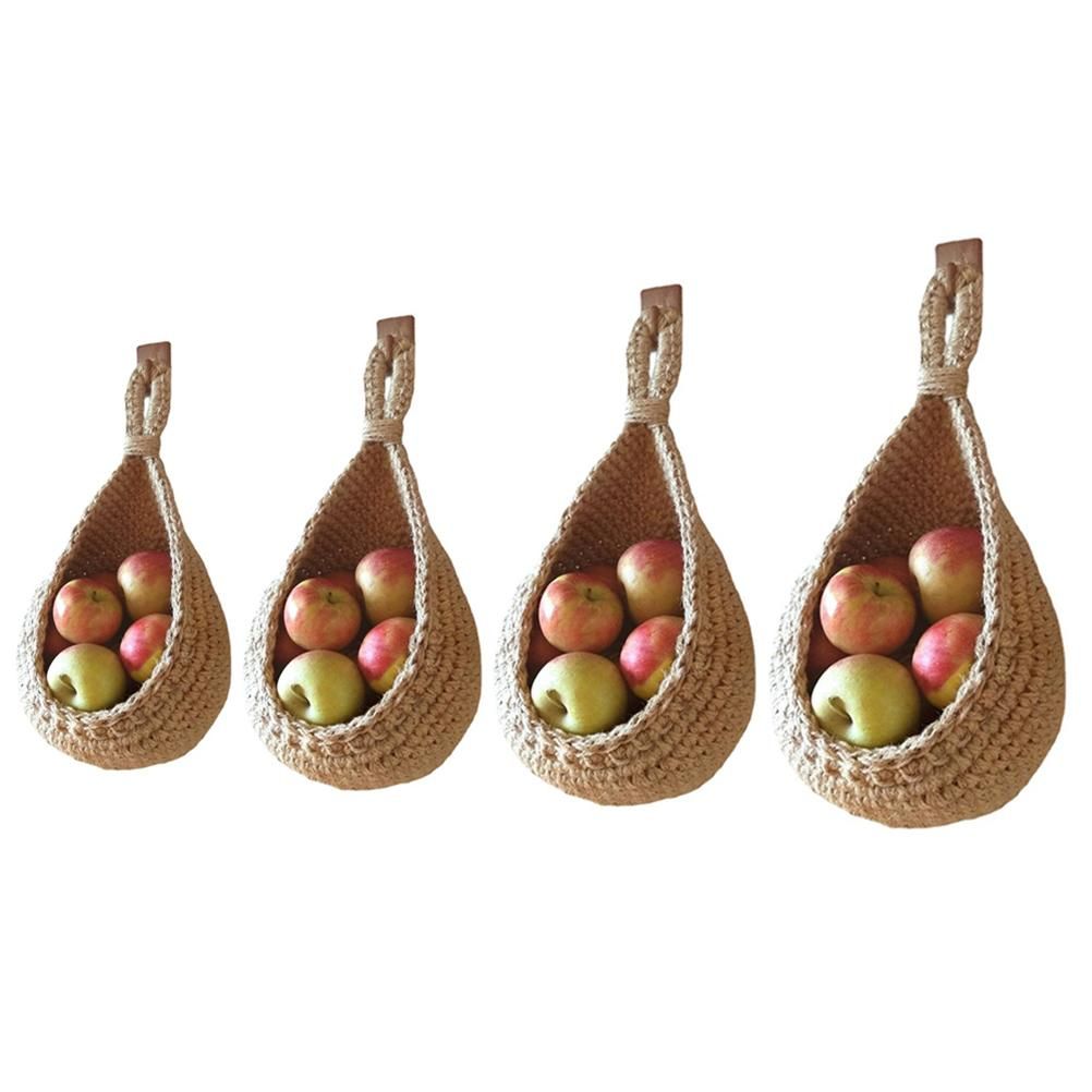 Hanging Wall Vegetable Fruit Basket Kitchen Hanging Storage Farm House Basket Bohemian Handwoven Wall Mount Fruit Veggie Basket - Image 7