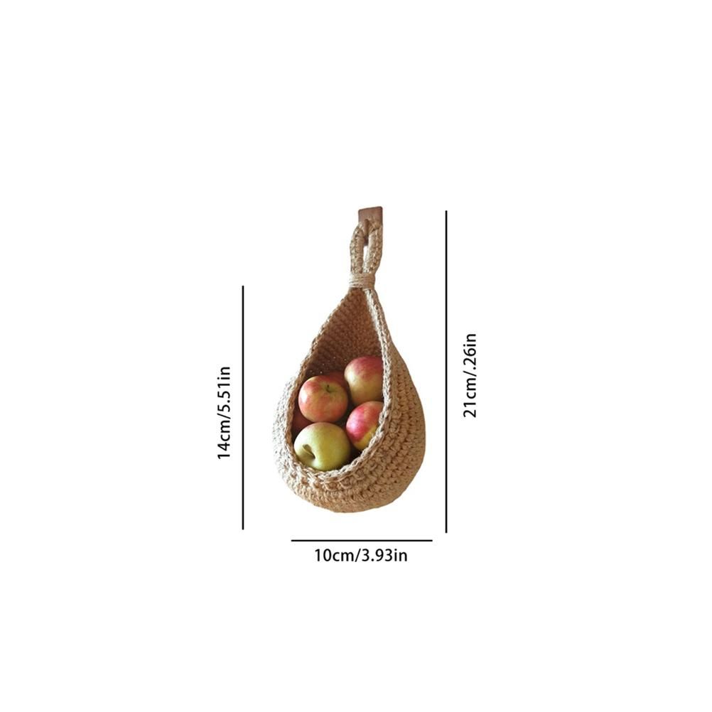 Hanging Wall Vegetable Fruit Basket Kitchen Hanging Storage Farm House Basket Bohemian Handwoven Wall Mount Fruit Veggie Basket - Image 8