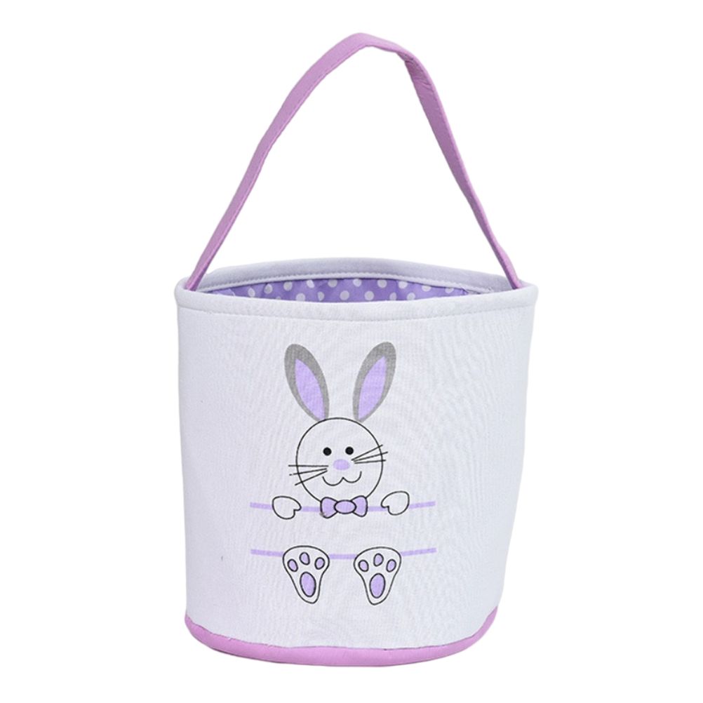 Cute Easter Bunny Canvas Basket Kids Easter Storage Gift and Egg Rabbit Basket for Children Party Decoration - Image 1