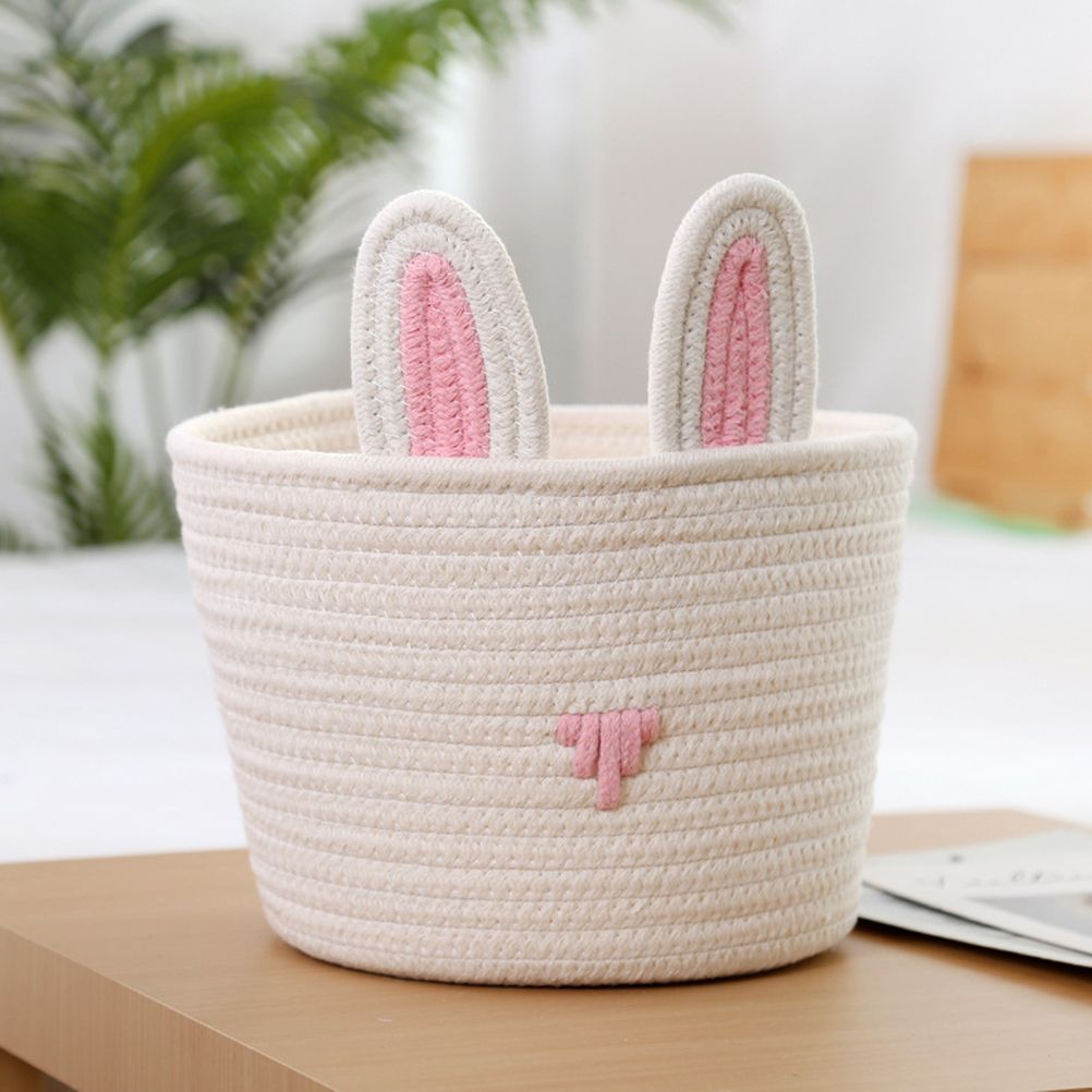 Cute Rabbit Basket Easter Bunny Ear Storage Bag Portable Candy Bag for Storing Cosmetics and Snacks - Image 2
