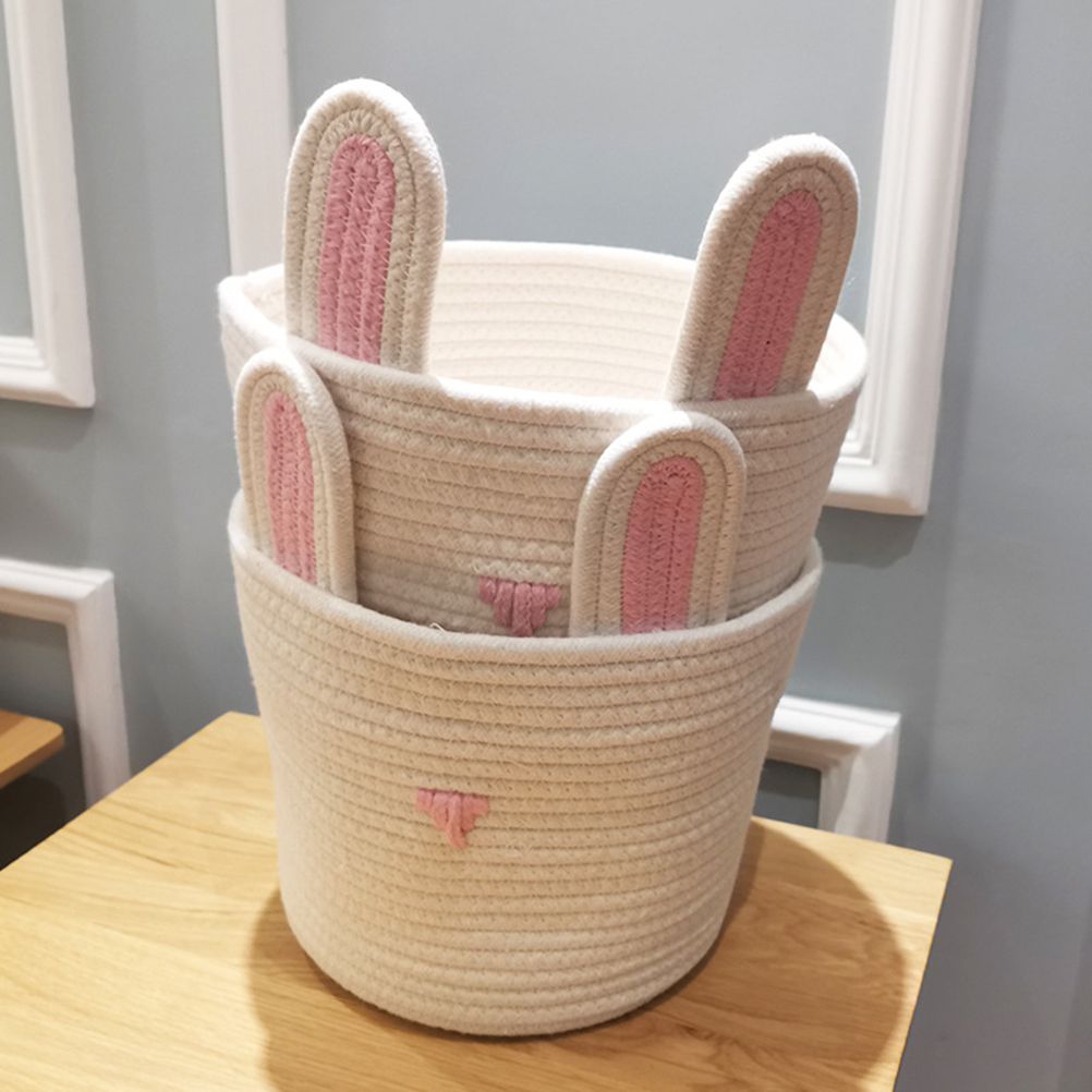 Cute Rabbit Basket Easter Bunny Ear Storage Bag Portable Candy Bag for Storing Cosmetics and Snacks - Image 3