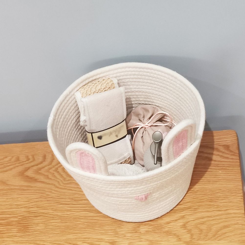 Cute Rabbit Basket Easter Bunny Ear Storage Bag Portable Candy Bag for Storing Cosmetics and Snacks - Image 4