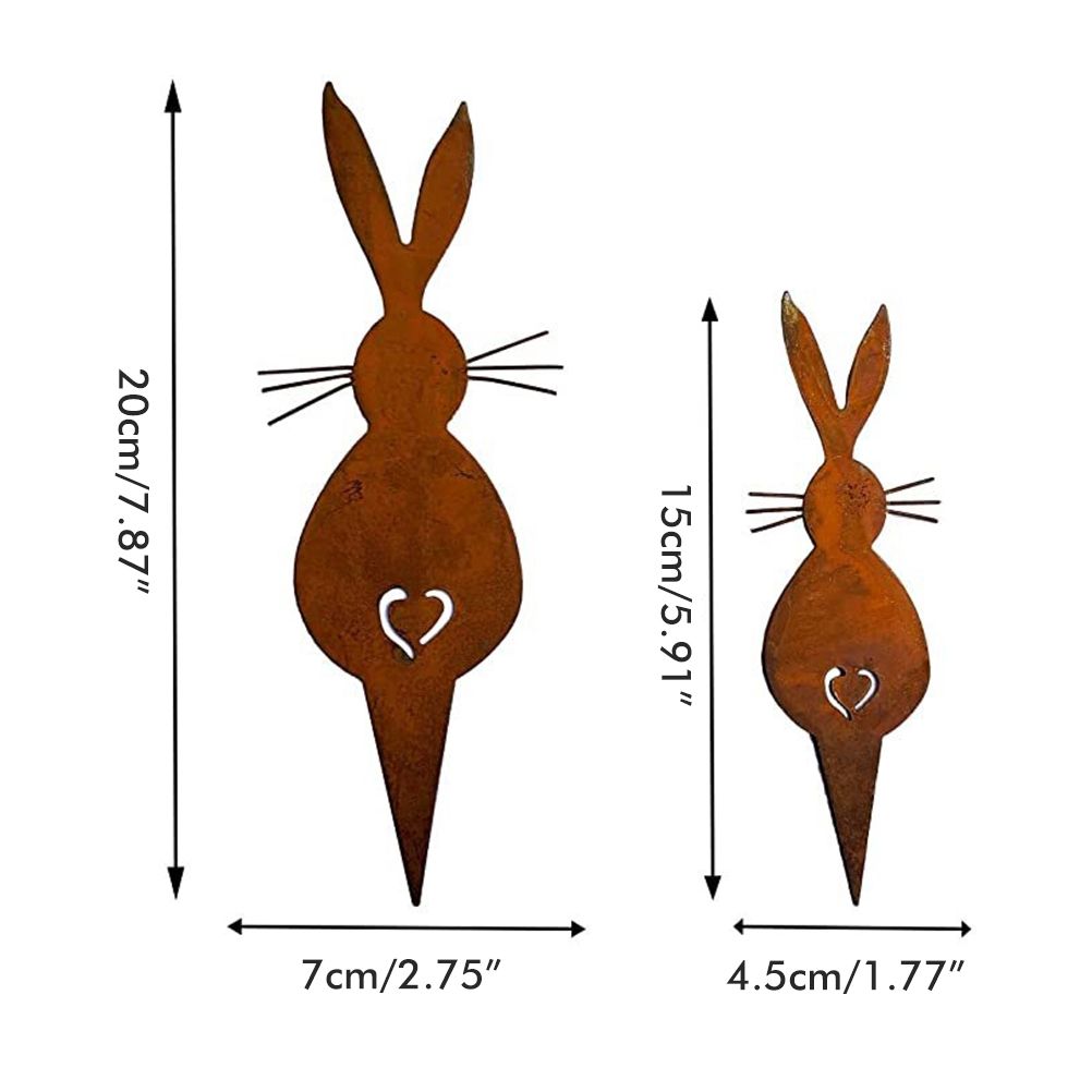 Easter Iron Bunny Adornments Easter Crafts Decorations for Lawn Garden Ornament - Image 2