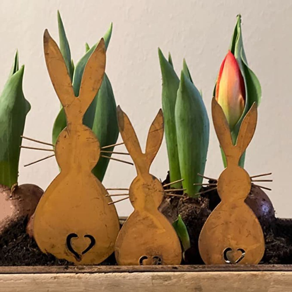 Easter Iron Bunny Adornments Easter Crafts Decorations for Lawn Garden Ornament - Image 4