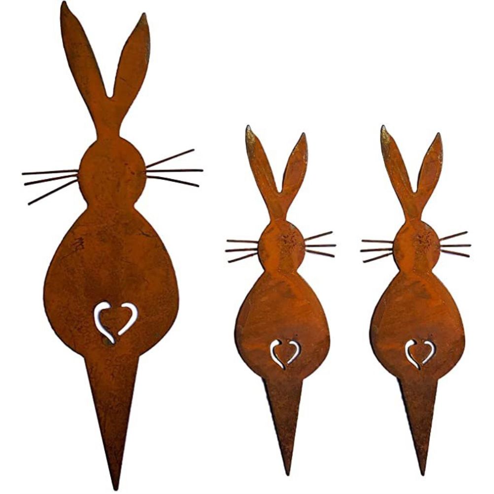 Easter Iron Bunny Adornments Easter Crafts Decorations for Lawn Garden Ornament - Image 1