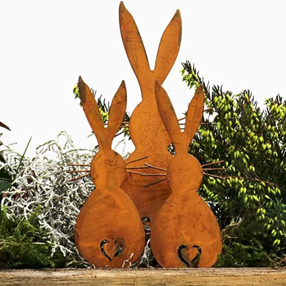 Easter Iron Bunny Adornments Easter Crafts Decorations for Lawn Garden Ornament - Image 3