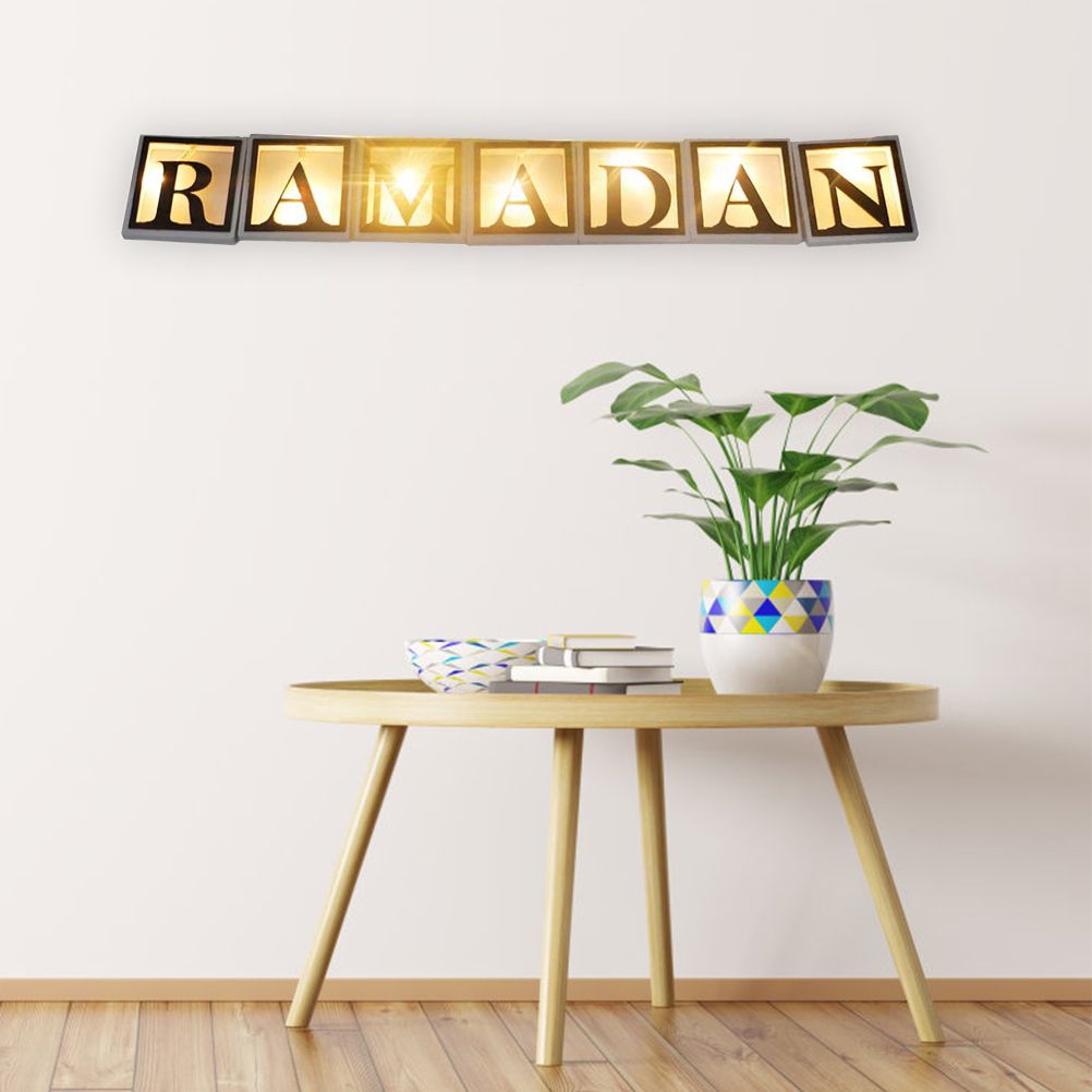 Ramadan LED String Light Decoration Wooden Hollow Letters Pendant for Ramadan Eid Mubarak Home Decor - Image 6