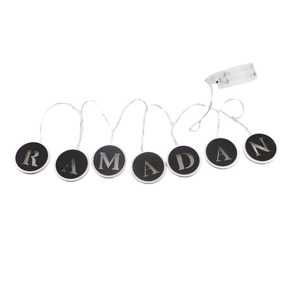 Ramadan LED String Light Decoration Wooden Hollow Letters Pendant for Ramadan Eid Mubarak Home Decor - Image 6
