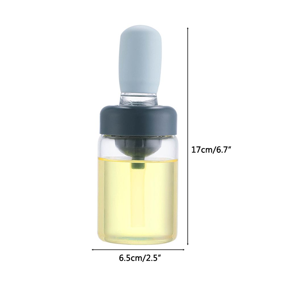 Oil Bottle with Silicone Brush Oil Dispenser Silicone Dropper Measuring Oil Container for Kitchen Cooking Frying Baking - Image 2