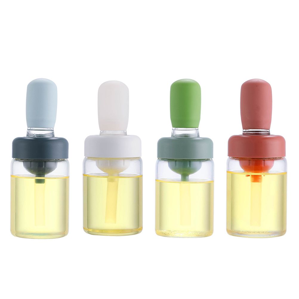 Oil Bottle with Silicone Brush Oil Dispenser Silicone Dropper Measuring Oil Container for Kitchen Cooking Frying Baking - Image 3