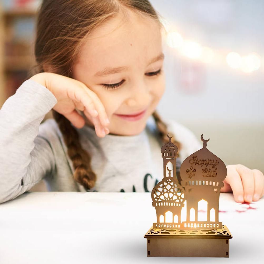 Wooden LED Lamp Ramadan Decoration Portable Eid Ramadan LED Night Light Table Ornament Ideal for Eid Ramadan Decoration - Image 8