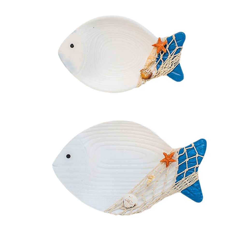 Wood Fish Hanging Ornament Wooden Fish Wall Art Decor for Beach Theme Fish Sculpture - Image 1