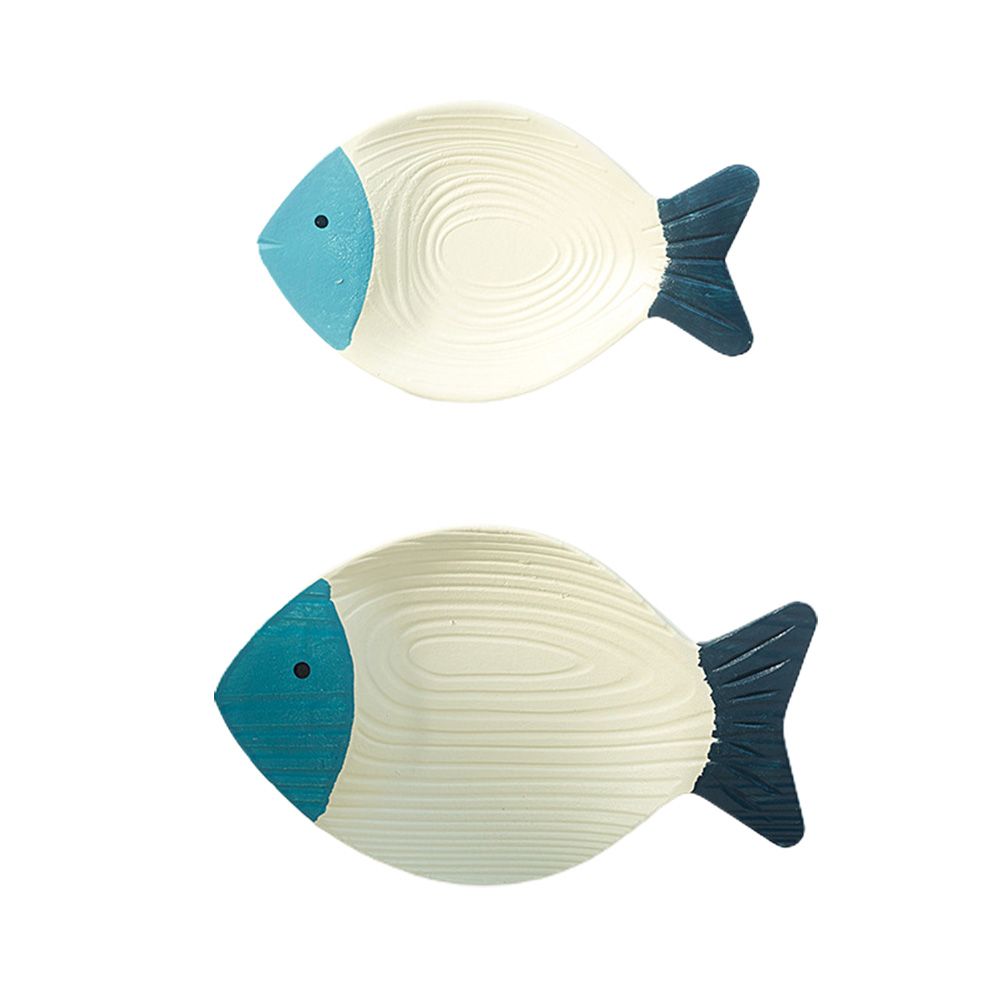 Wood Fish Hanging Ornament Wooden Fish Wall Art Decor for Beach Theme Fish Sculpture - Image 1