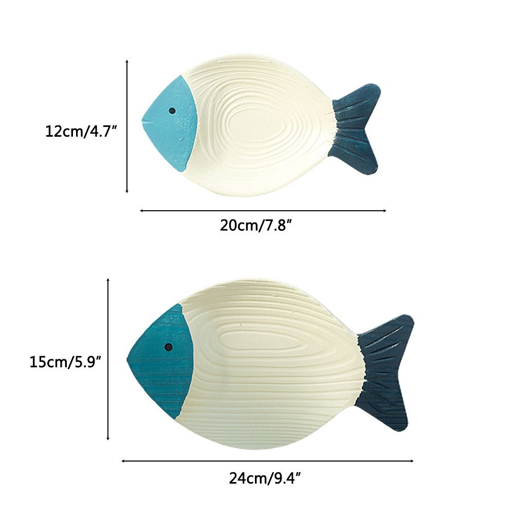 Wood Fish Hanging Ornament Wooden Fish Wall Art Decor for Beach Theme Fish Sculpture - Image 2