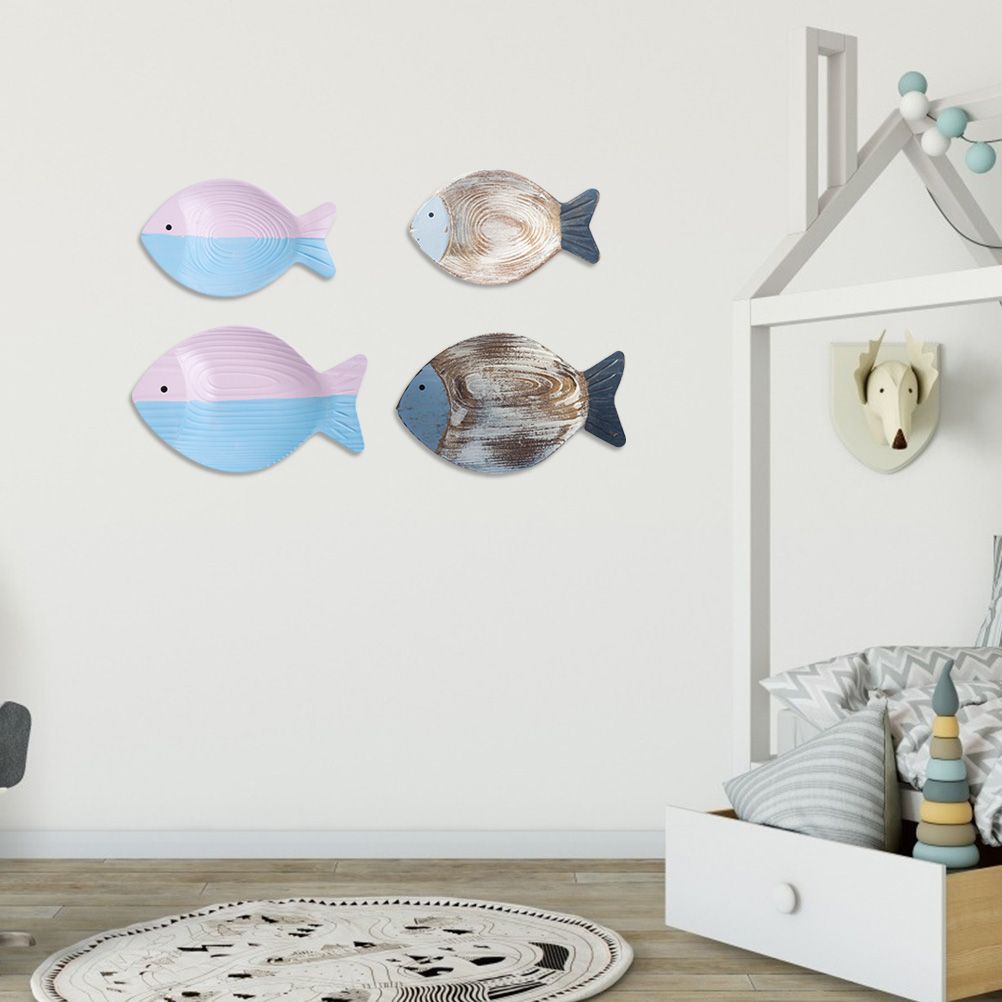 Wood Fish Hanging Ornament Wooden Fish Wall Art Decor for Beach Theme Fish Sculpture - Image 7
