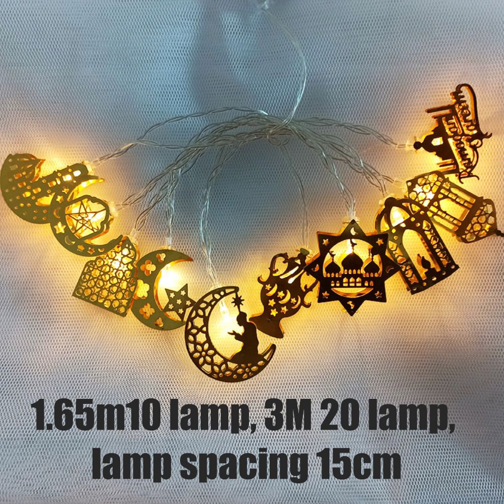 Ramadan Eid String Light Battery Operated Moon Star Lamp Mubarak Moon LED String Lights for Indoor Ramadan Festival Decorations - Image 1
