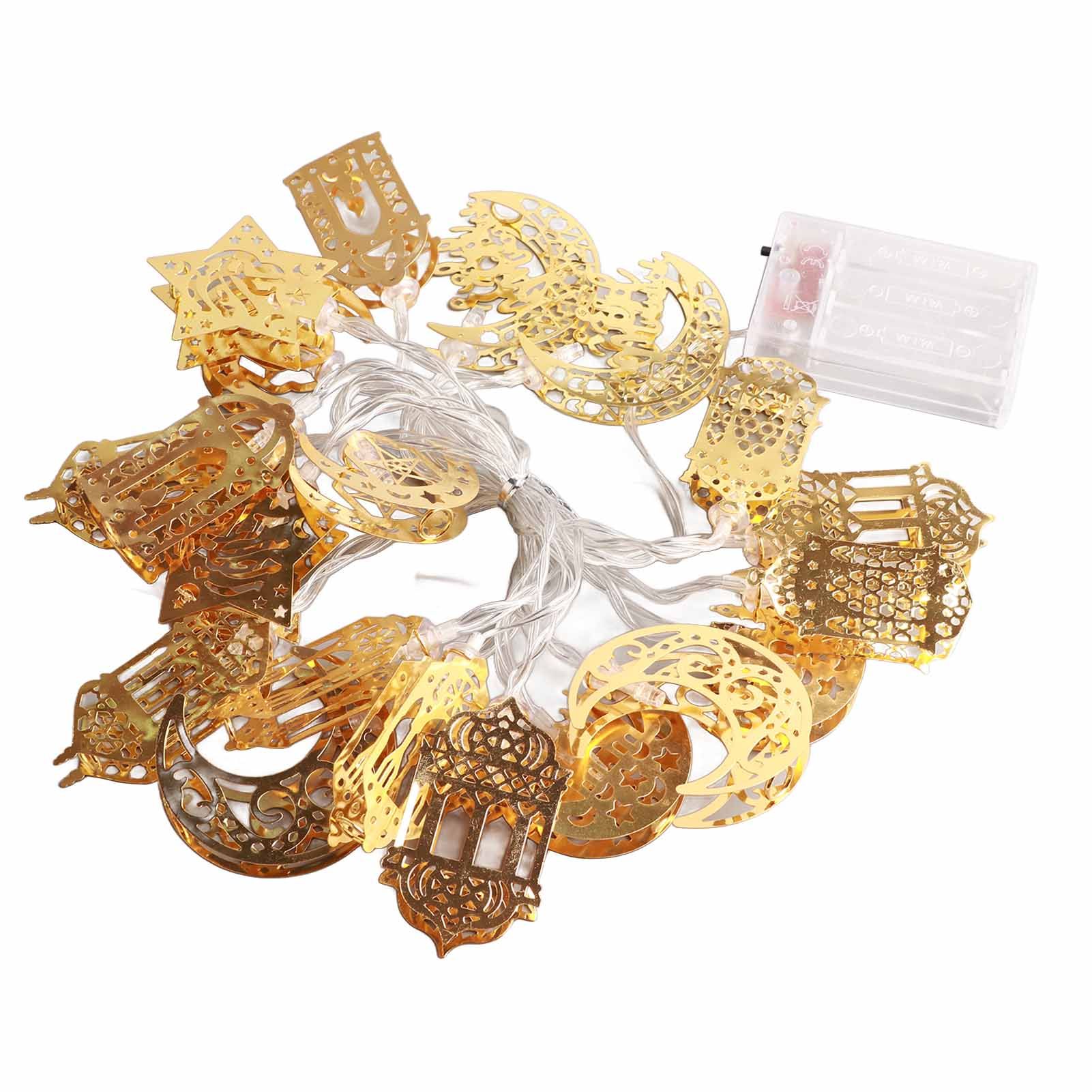 Ramadan Eid String Light Battery Operated Moon Star Lamp Mubarak Moon LED String Lights for Indoor Ramadan Festival Decorations - Image 1