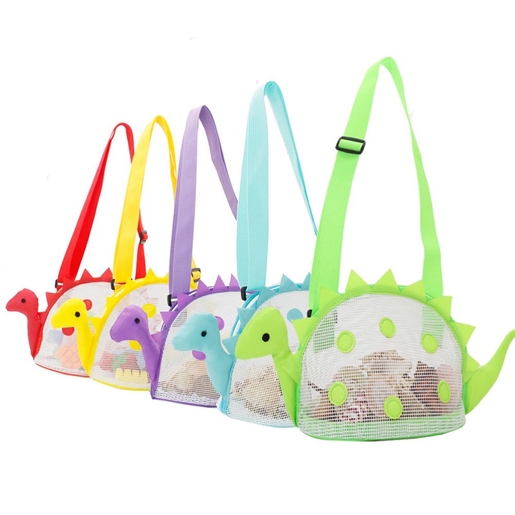 Dinosaur Mesh Beach Bag for Kids Shell Collecting Totes Portable Beach Holding Bag for Boys and Girls - Image 8