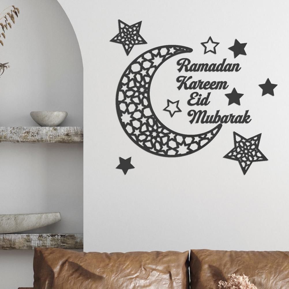 Ramadan Crescent Acrylic Mirror Sticker 3D Self Adhesive Wall Sticker for Doors Windows Closets - Image 4