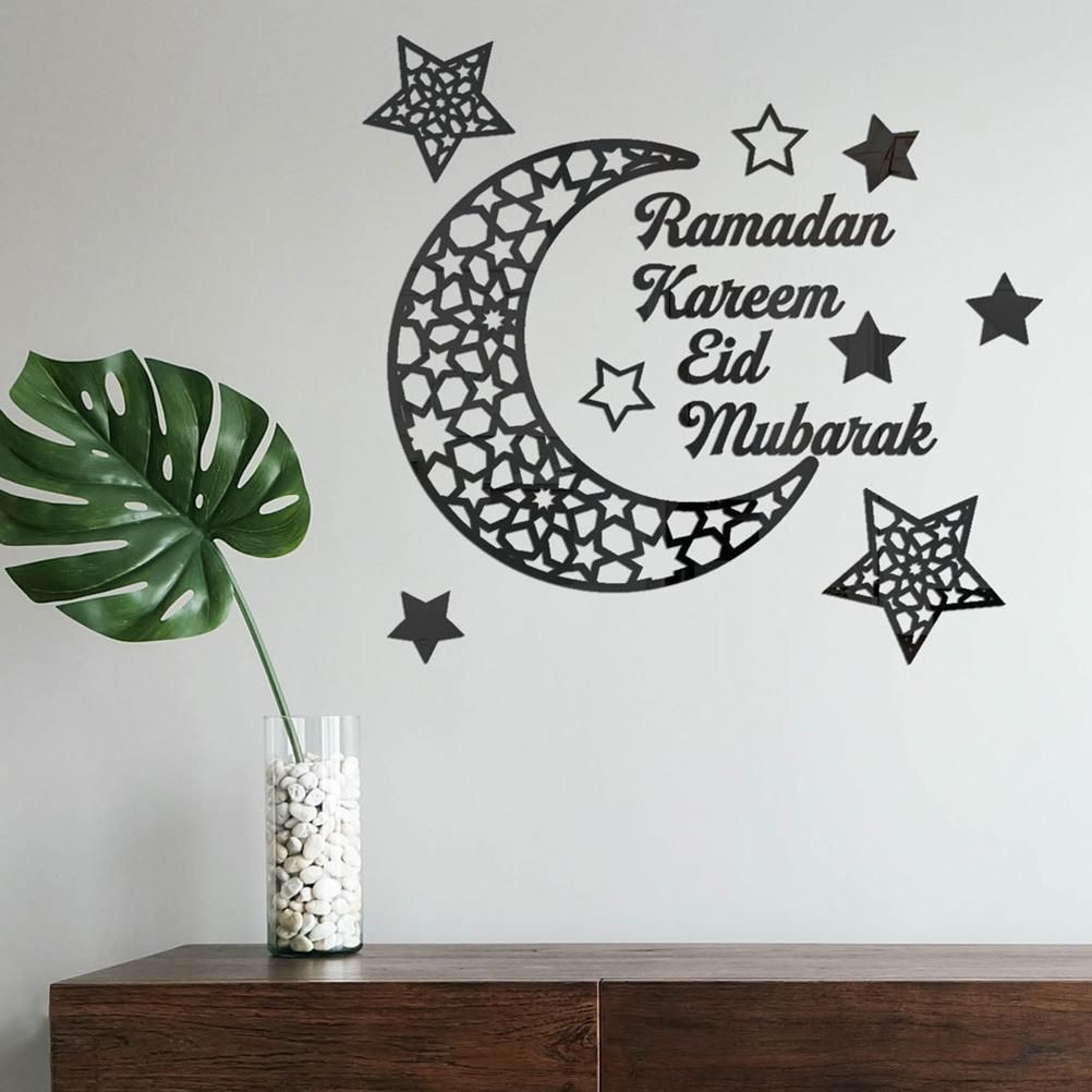 Ramadan Crescent Acrylic Mirror Sticker 3D Self Adhesive Wall Sticker for Doors Windows Closets - Image 5