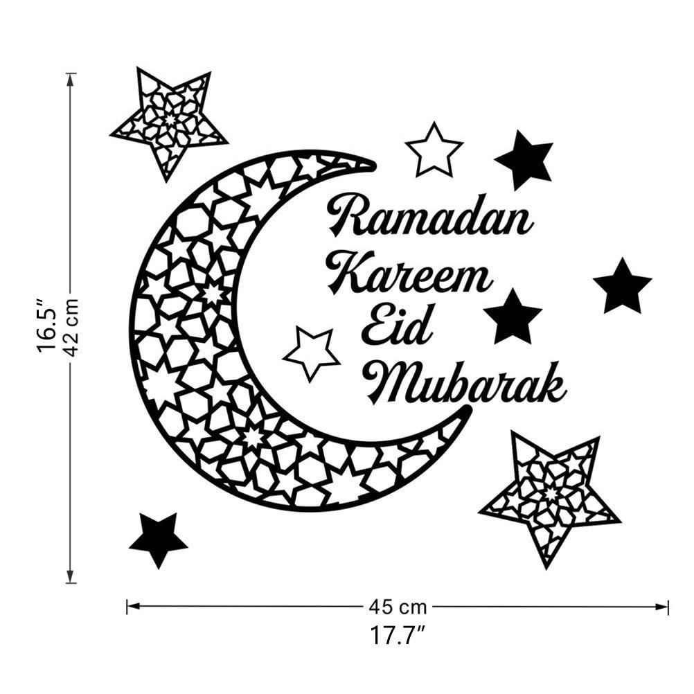 Ramadan Crescent Acrylic Mirror Sticker 3D Self Adhesive Wall Sticker for Doors Windows Closets - Image 2