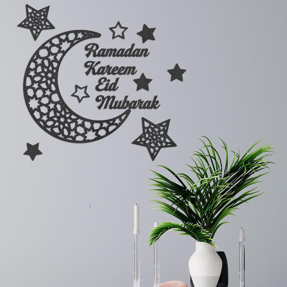 Ramadan Crescent Acrylic Mirror Sticker 3D Self Adhesive Wall Sticker for Doors Windows Closets - Image 7