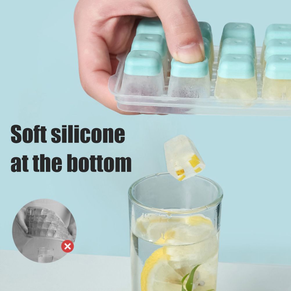 24 Grid Ice Cube Tray with Lid Covered Ice Cube Trays No Spill Ice Cube Cube Box Silicone Ice Cube Maker Tray - Image 6