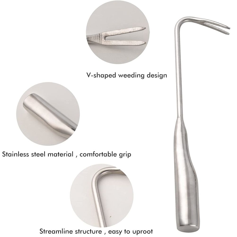Hand Weed Puller V Shape Weeder Weeding Tools with Handle for Garden Weed Removal Tool Gardening Accessories - Image 8