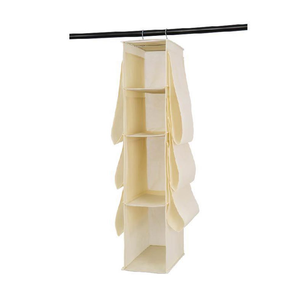 Hanging Purse Handbag Organizer Wardrobe Closet Dust Proof Shelf Rack Bag with 10 Compartments Bag Organizer - Image 3