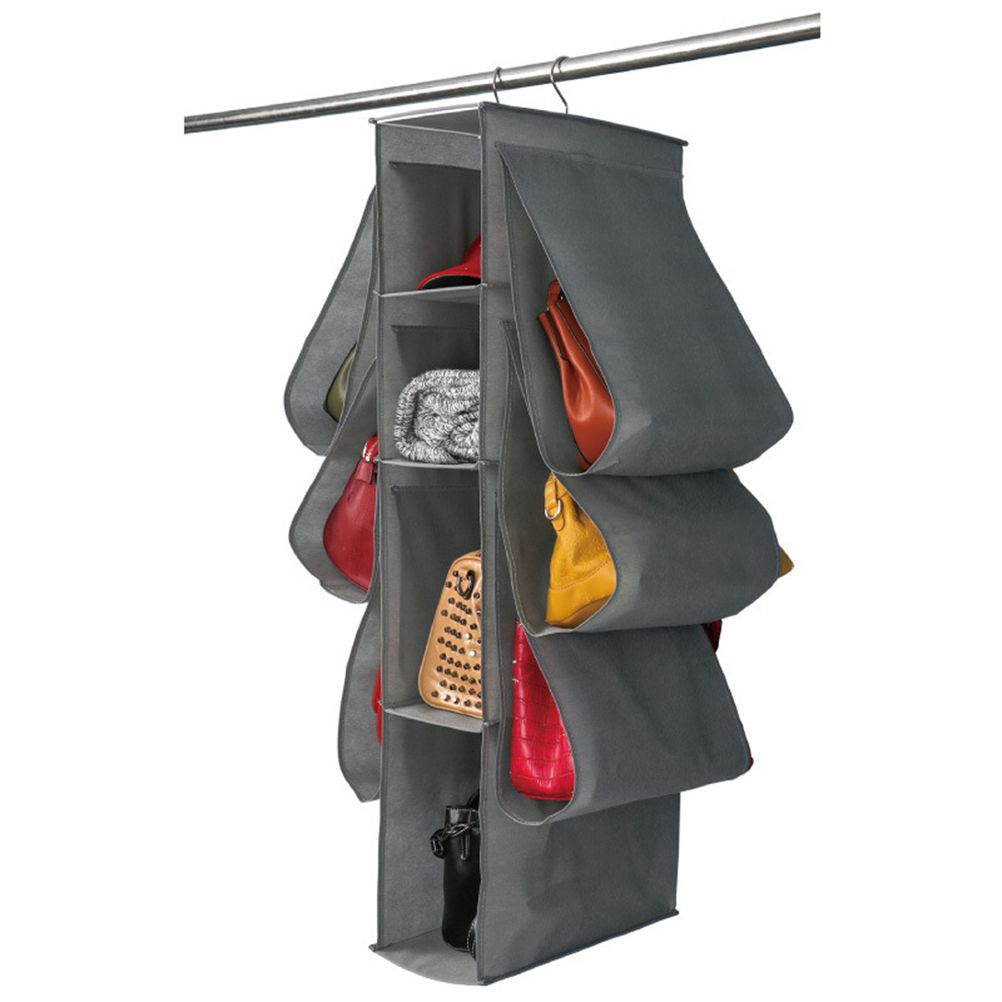 Hanging Purse Handbag Organizer Wardrobe Closet Dust Proof Shelf Rack Bag with 10 Compartments Bag Organizer - Image 1