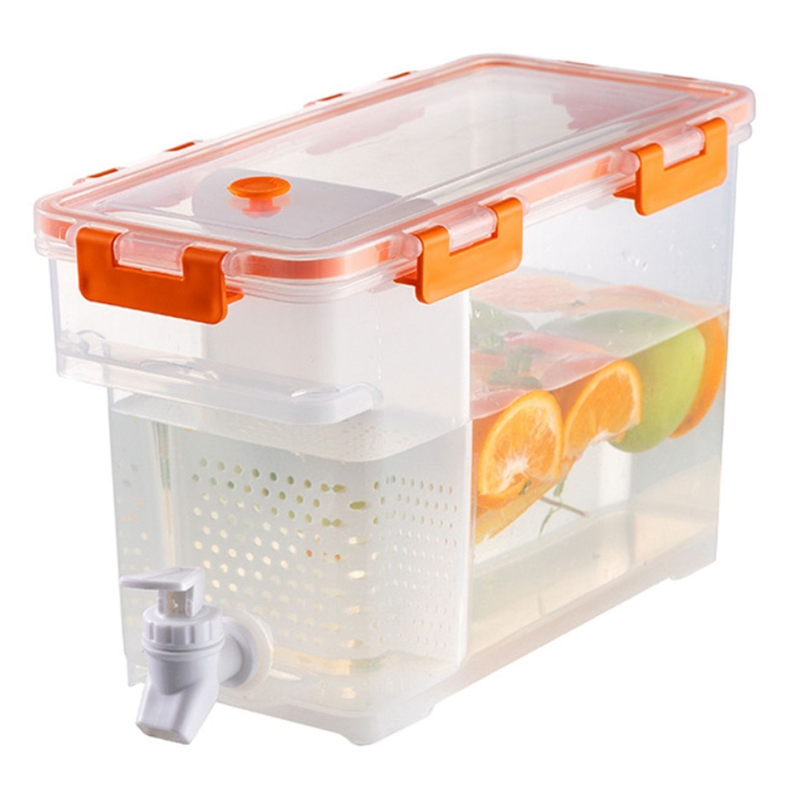 3.5 L Plastic Drink Dispenser Beverage Dispenser with Spigot Iced Juice Dispenser for Fridge Party Daily Use - Image 1