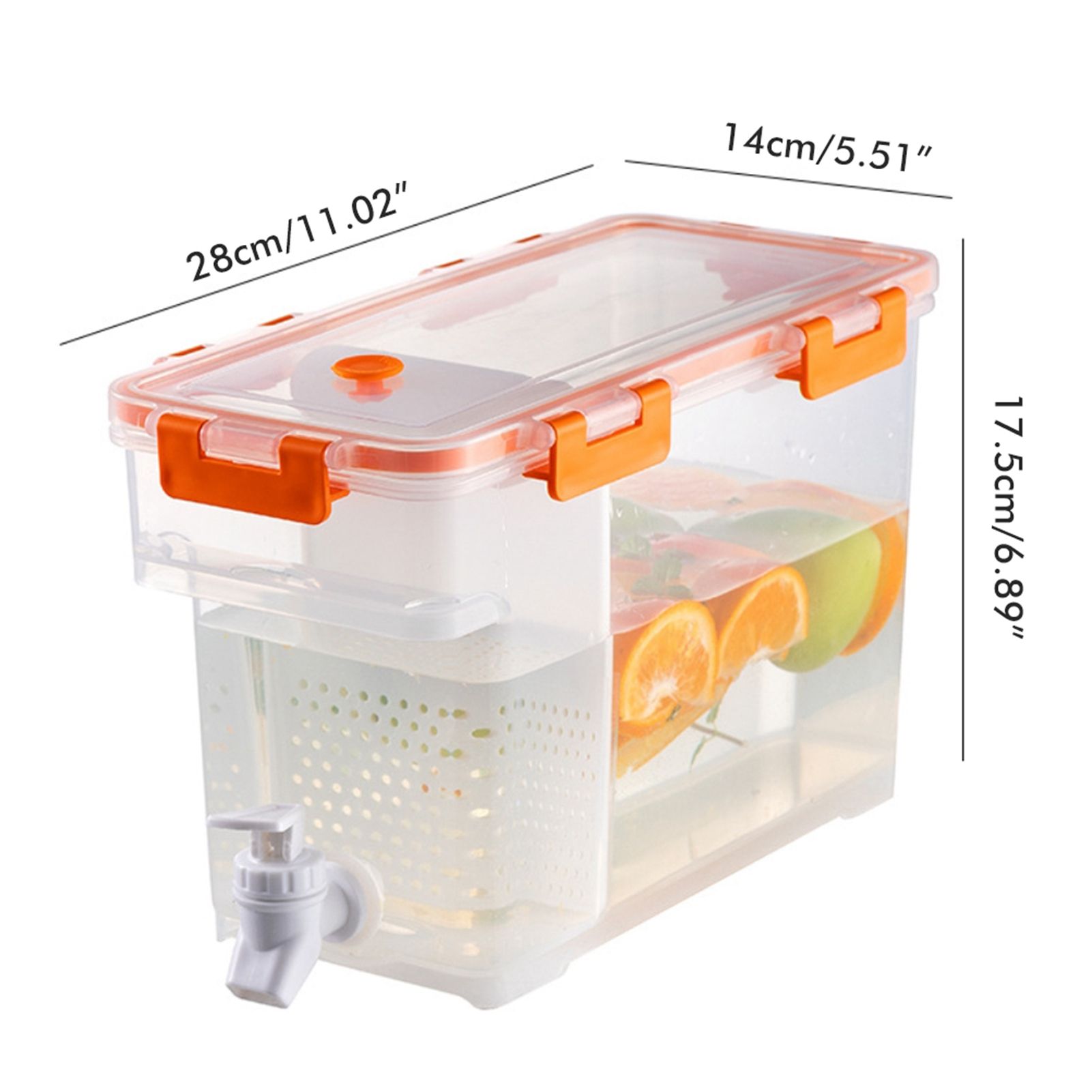 3.5 L Plastic Drink Dispenser Beverage Dispenser with Spigot Iced Juice Dispenser for Fridge Party Daily Use - Image 2