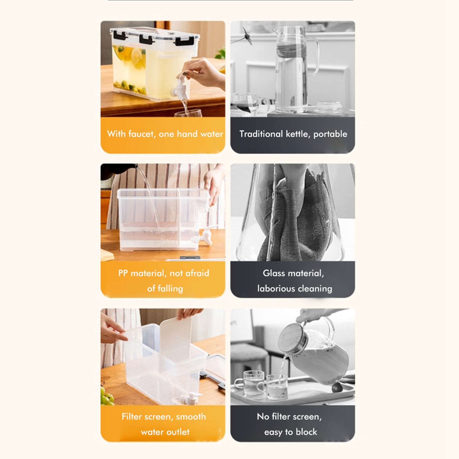 3.5 L Plastic Drink Dispenser Beverage Dispenser with Spigot Iced Juice Dispenser for Fridge Party Daily Use - Image 6