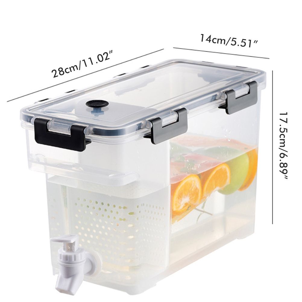 3.5 L Plastic Drink Dispenser Beverage Dispenser with Spigot Iced Juice Dispenser for Fridge Party Daily Use - Image 2