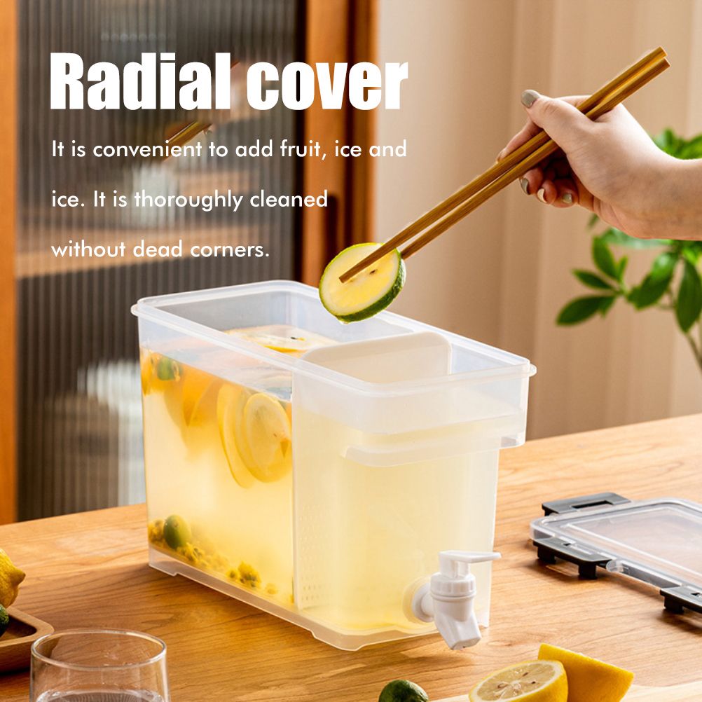 3.5 L Plastic Drink Dispenser Beverage Dispenser with Spigot Iced Juice Dispenser for Fridge Party Daily Use - Image 8