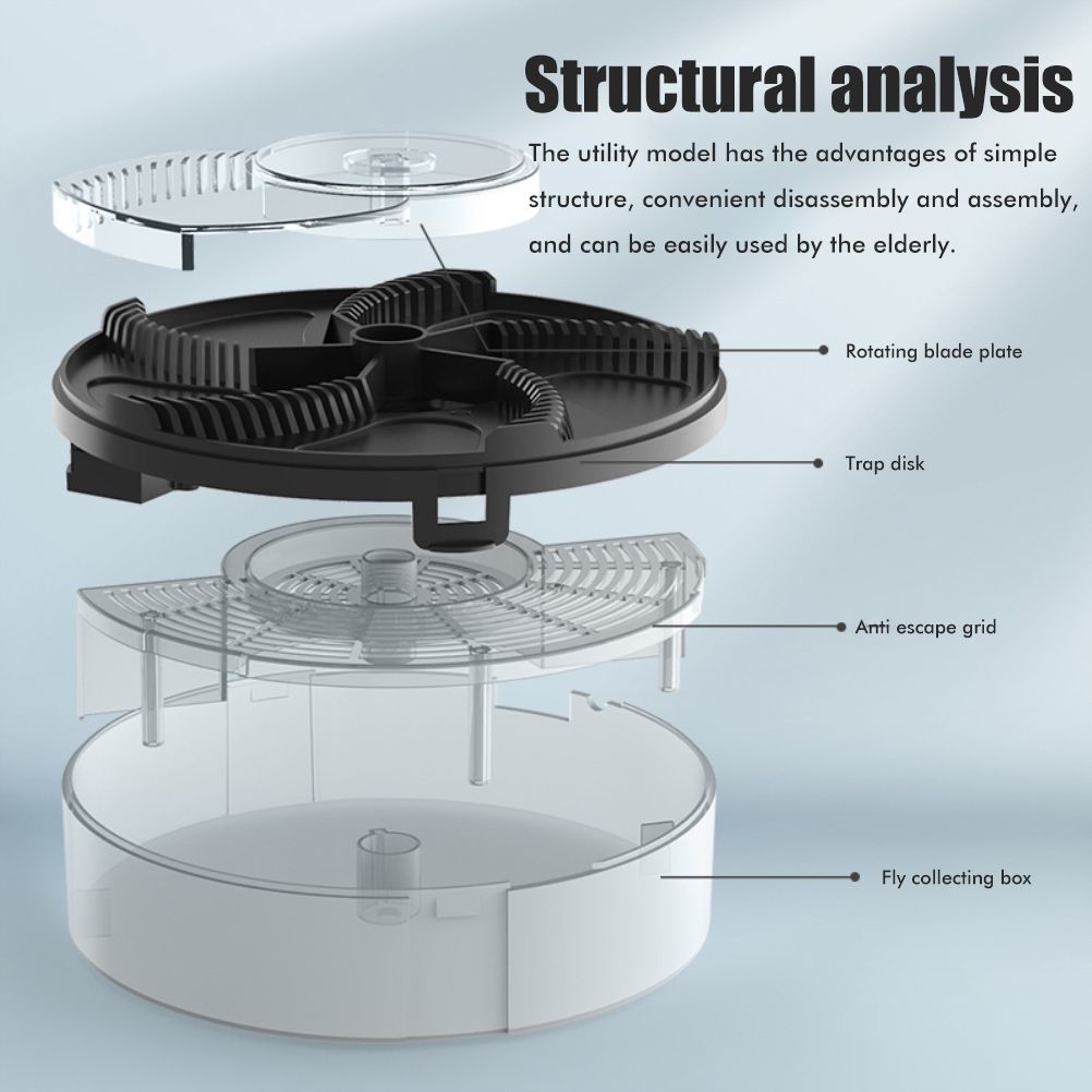 Electric Automatic Rotating Fly Trap Rechargeable Powerful Household Fly Trap for Family Indoor Use - Image 7