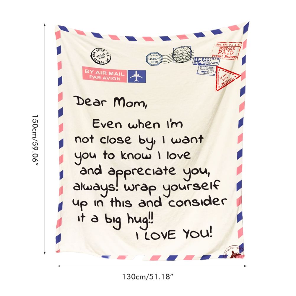 Mother's Day Father's Day Letter Printed Throw Blanket Gifts Soft Flannel Blanket for Bed Couch Living Room - Image 2