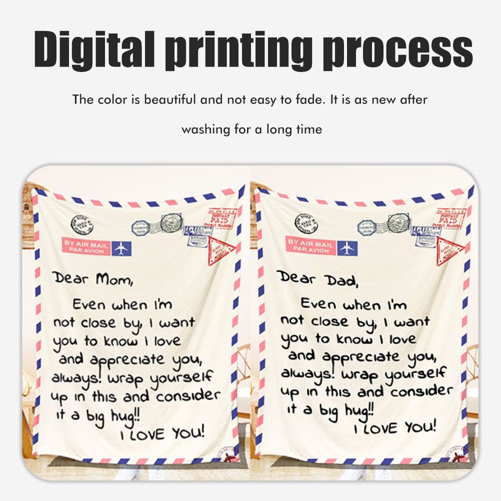 Mother's Day Father's Day Letter Printed Throw Blanket Gifts Soft Flannel Blanket for Bed Couch Living Room - Image 5